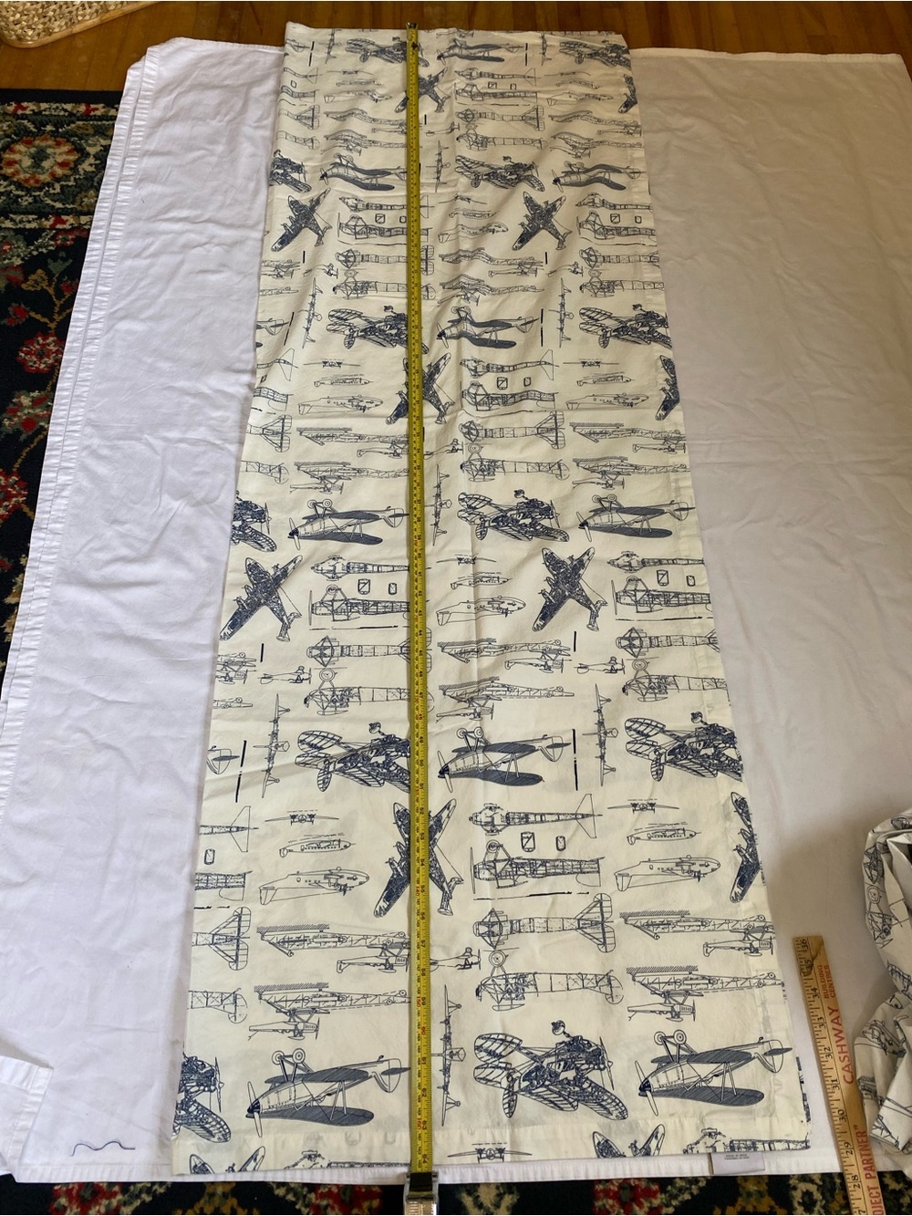 Restoration Hardware Baby And Child Vintage Airplane Blueprint Crib Sheet Set - Picture 15 of 16